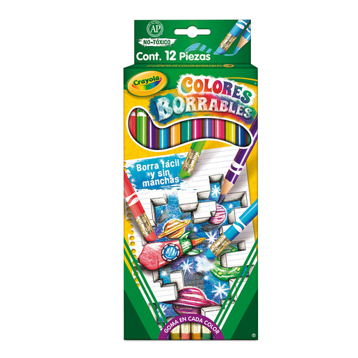 CRAYON MADERA BORRABLE CRAYOLA 12 COLORES