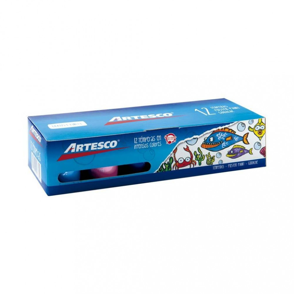 TEMPERA ARTESCO 13094006 KIDS C/ PINCEL 20 ML. 12 COLORES