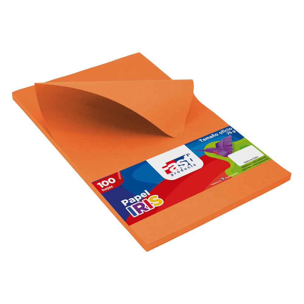 PAPEL IRIS FAST 75 GR. PX100 OFICIO NARANJA