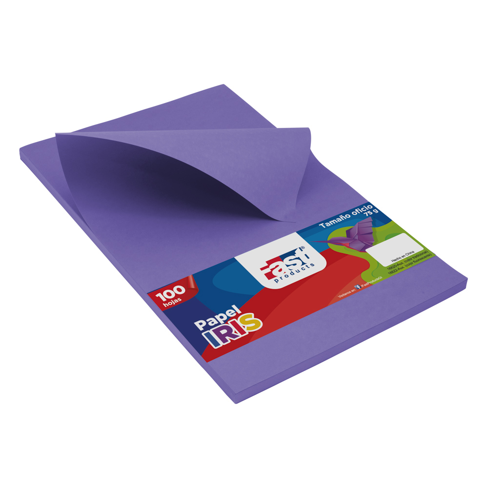 PAPEL IRIS FAST 75 GR. PX100 OFICIO VIOLETA