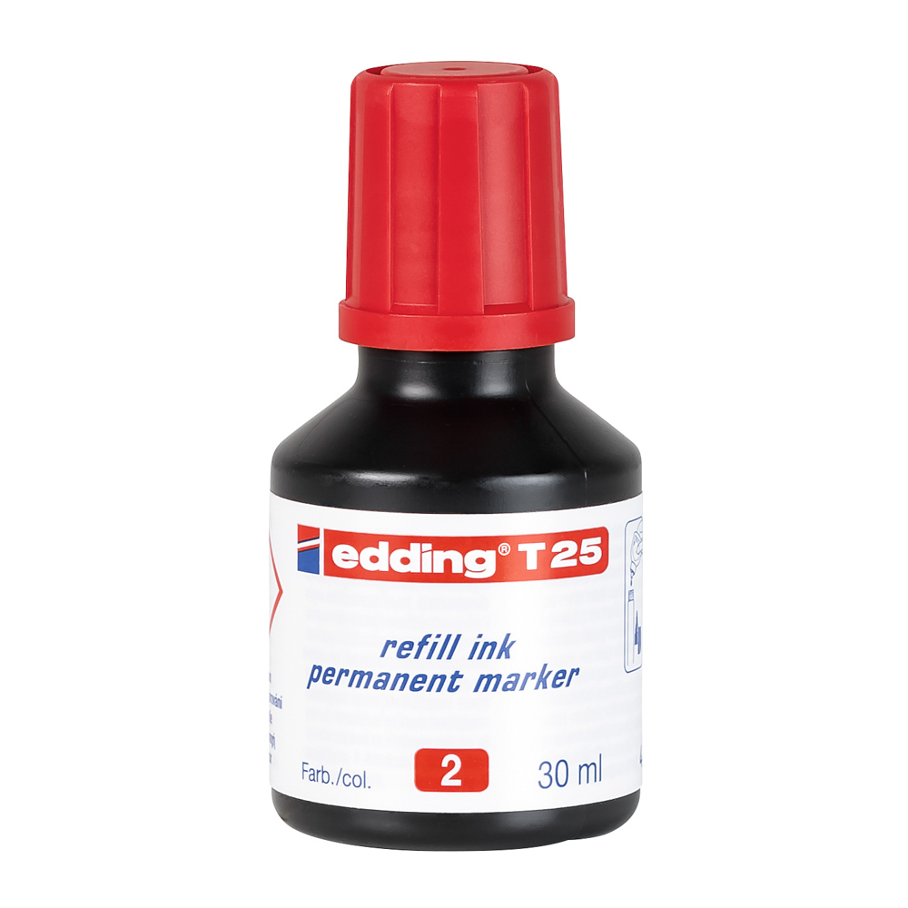 TINTA PERMANENTE EDDING T-25 DE 30 ML. ROJO