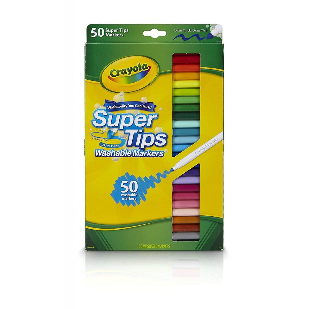 CRAYOLA MARCADOR LAVABLE  SUPER TIPS 585050 50 COLORES