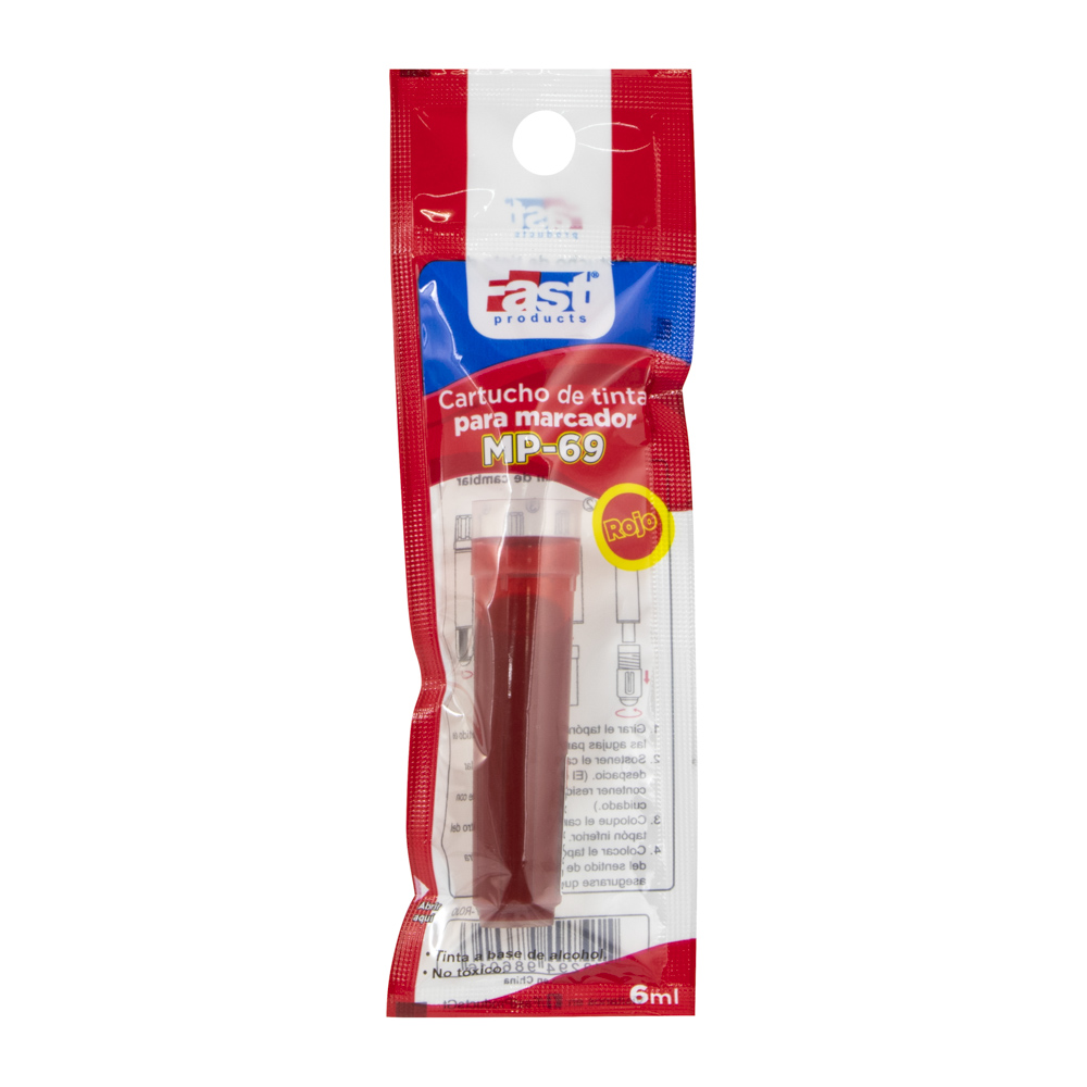 CARTUCHO DE TINTA FAST 6ML ROJO