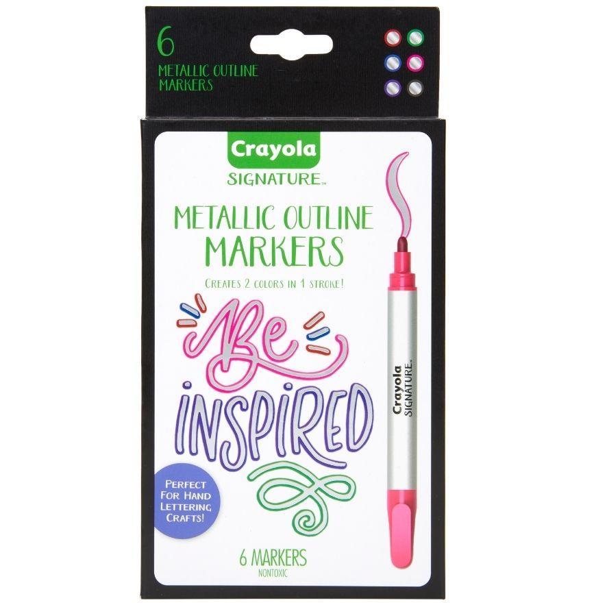 CRAYOLA MARCADOR METALIC OUTLINE 6 COLS