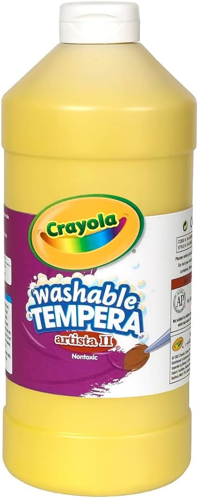 CRAYOLA TEMPERA LAVABLE PINTURA AMARILLA 16 ONZAS