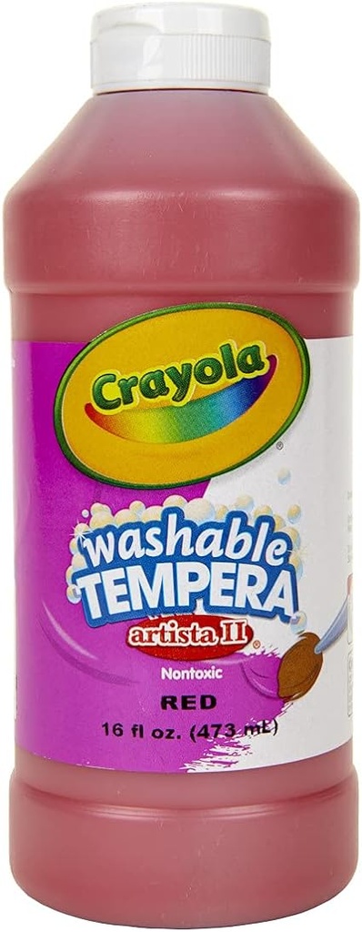 CRAYOLA TEMPERA LAVABLE PINTURA ROJA 16 ONZAS