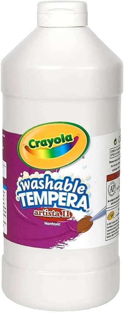 CRAYOLA TEMPERA LAVABLE PINTURA BLANCA 16 ONZAS