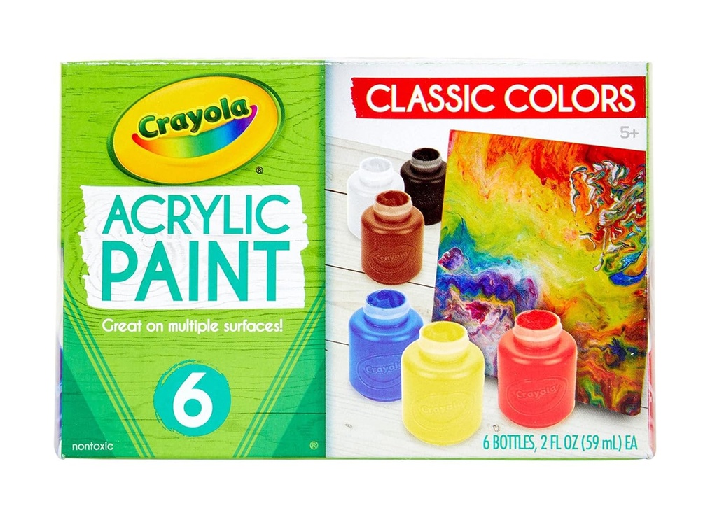 CRAYOLA PINTURA ACRILICA 6 COLORES