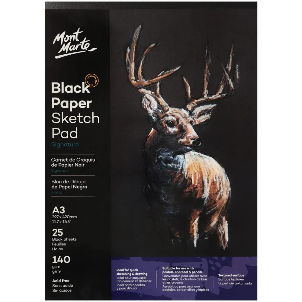 MONT MARTE SIGNATURE BLOCK DE DIBUJO 140GR. A3 25H NEGRO