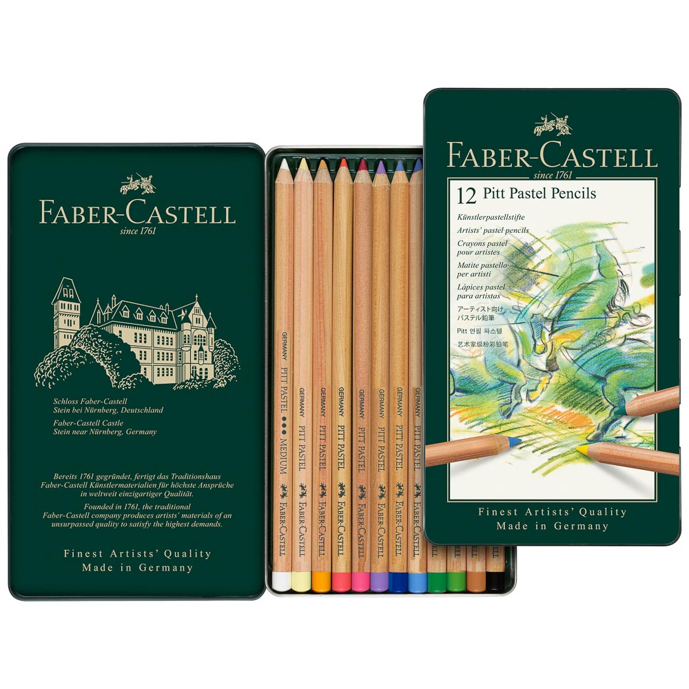 CRAYON DE MADERA FABER CASTELL PITT 112112 12 COL PASTEL