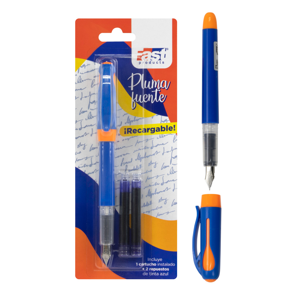 PLUMA FUENTE FAST PF-2 RECARGABLE AZUL