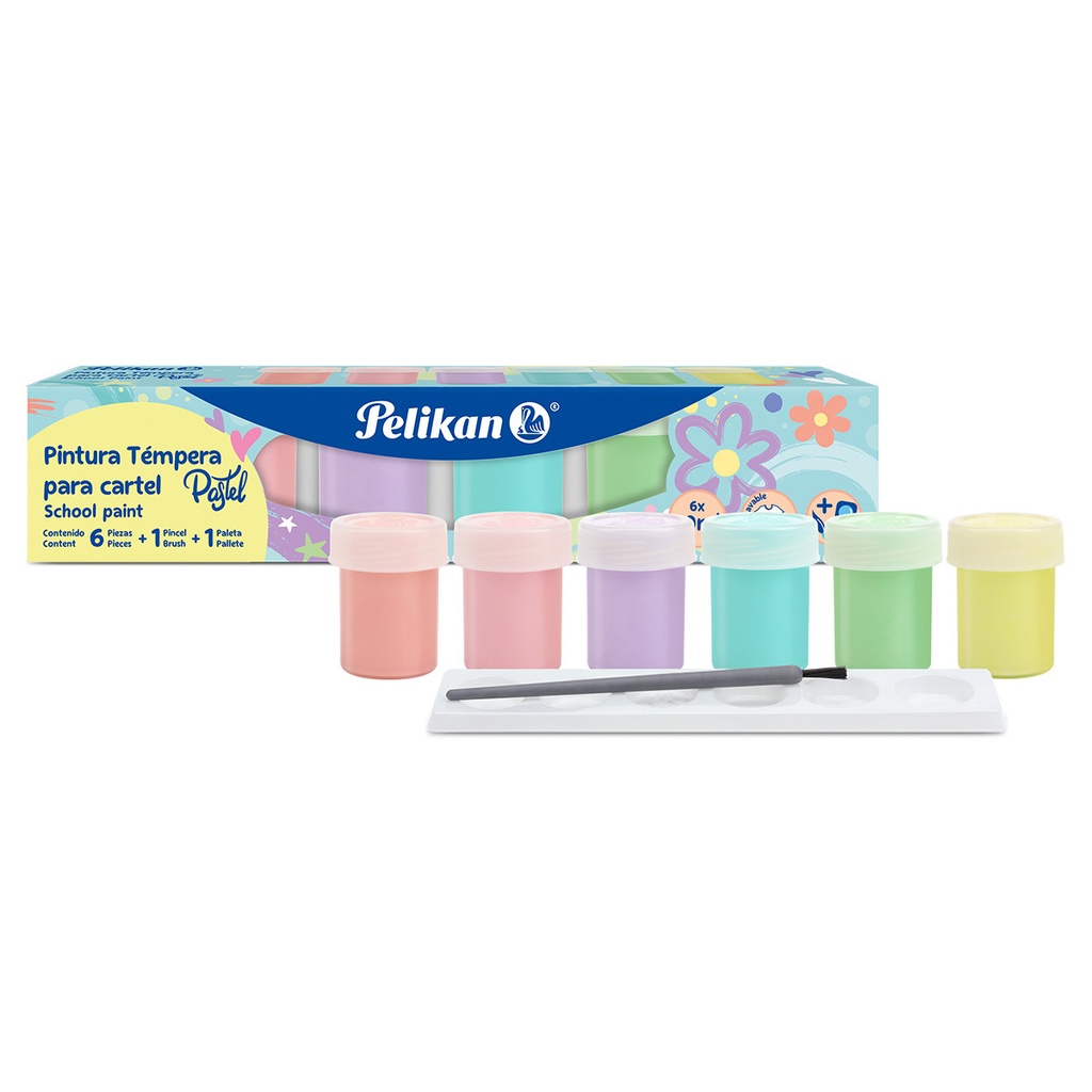 TEMPERA PELIKAN 53101650 ESCOLAR E 20 ML C/U 6 COLORES