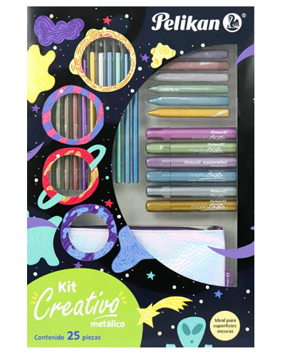 MARCADOR EN ESTUCHE PELIKAN 85730007 KIT CREATIVO METALICO SURTIDOS METALICOS