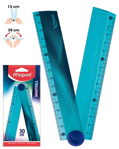 REGLA LINEAL MAPED 281018 PLEGABLE NIGHTFALL 15/30CMS. AZUL-CELESTE