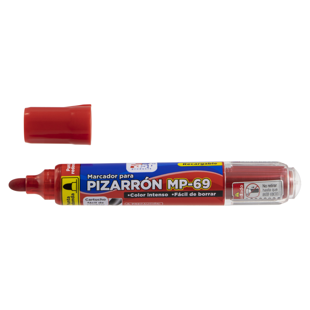 MARCADOR FAST PIZARRA MP-69 RECARGABLE BX1 ROJO