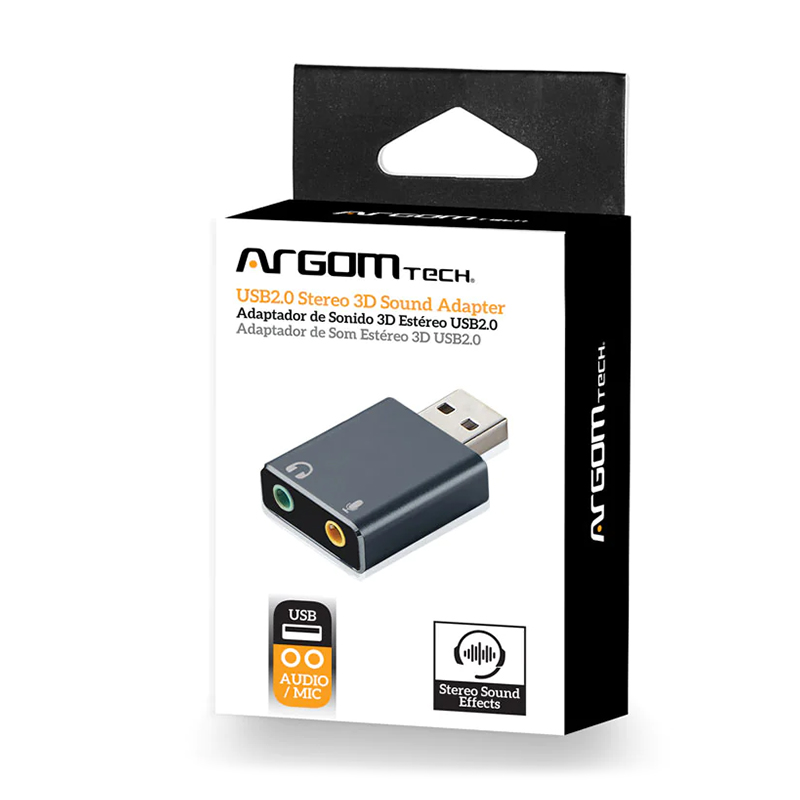 ADAPTADOR USB A 3.5MM ARGOM ARG-CB-0067 USB 2.0