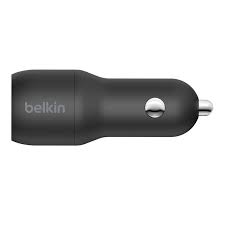 CARGADOR PARA CARRO BELKIN CARGA RAPIDA DUAL USB-A 24W NEGRO