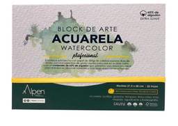 [ACUARELA60] BLOCK ACUARELA 60 PORCIENTO ALGODÓN PROFESIONAL GRANO GRUESO 21.5 CM. X 28 CM. 300 G. 20 H. ALPEN