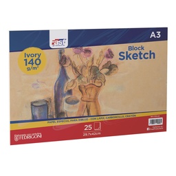 [17313-A3] BLOCK SKETCH FAST 25H. 140GR. A-3 IVORY