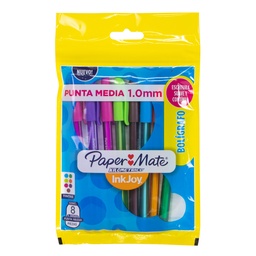 [13096] BOLIGRAFO PAPER MATE KILOMETRICO 100 BX8 COLORES SURTIDOS 