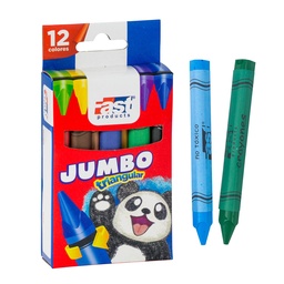 [09387] CRAYON DE CERA FAST T212 TRIANGULAR 12 COL. JUMBO