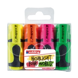 [16126] MARCADOR RESALTADOR EDDING 7 BX4 MINI