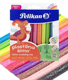 [20224038] PLASTICINA PELIKAN 06700008 CON GLITTER 10 COLORES