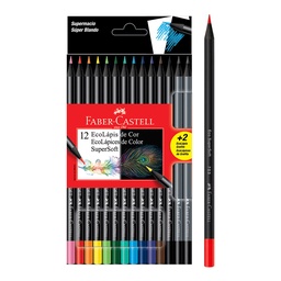 [18370] CRAYON DE MADERA FABER CASTELL SUPERSOFT 12 COLORES