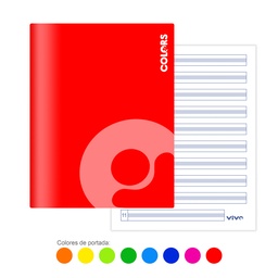 [04121-DOB. LINEA] CUADERNO ENGRAPADO VIVO 100H. 239974 DOBLE LINEA