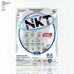 [PROD-001670] PAPEL ADHESIVO A4 TRANSPARENTE GLOSSY WATERPROOF NKT