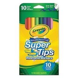 [C588610] CRAYOLA MARCADOR LAVABLE SUPER TIPS 588610 10 COLORES