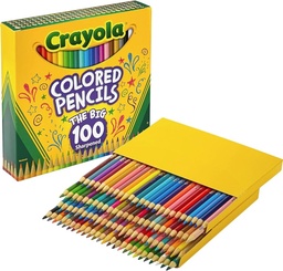 [C688100] CRAYOLA CRAYON MADERA LARGO 100 COLORES