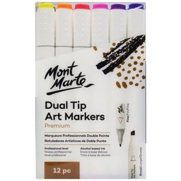 [MMPM0022] MONT MARTE PREMIUM ROTULADORES DOBLE PUNTA PARA ARTE 12 COL