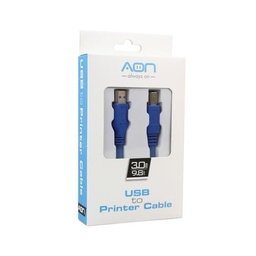 [810098150101] CABLE USB PARA IMPRESORA AON AO-CB-6102 3 METROS AZUL