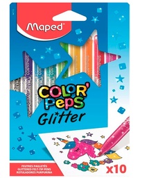 [20707064] MARCADOR EN ESTUCHE MAPED 847110 GLITTER COLOR PEPS 10 COLORES